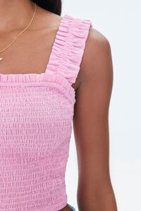 WISTERIA Smocked Ruffled Cropped Tank Top, image 5