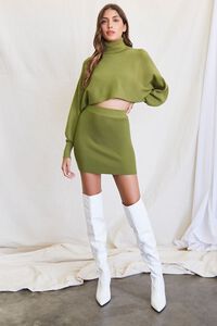OLIVE Ribbed Sweater & Mini Skirt Set, image 4
