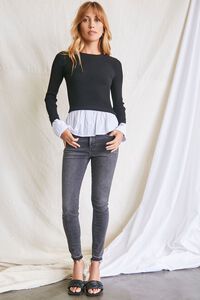 BLACK/WHITE Ribbed Combo Sweater, image 4