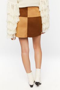 Faux Suede Colorblock Mini Skirt, image 4