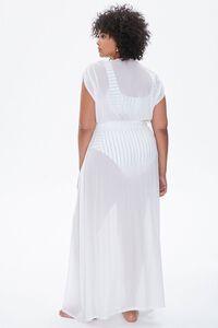WHITE Plus Size Sheer Swim Cover-Up Dress, image 3