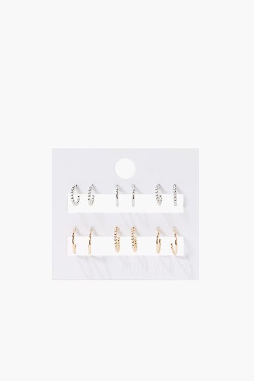 GOLD/SILVER Assorted Hoop Earring Set, image 1