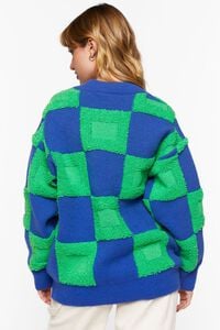 BLUE/GREEN Fuzzy Checkered Sweater, image 3