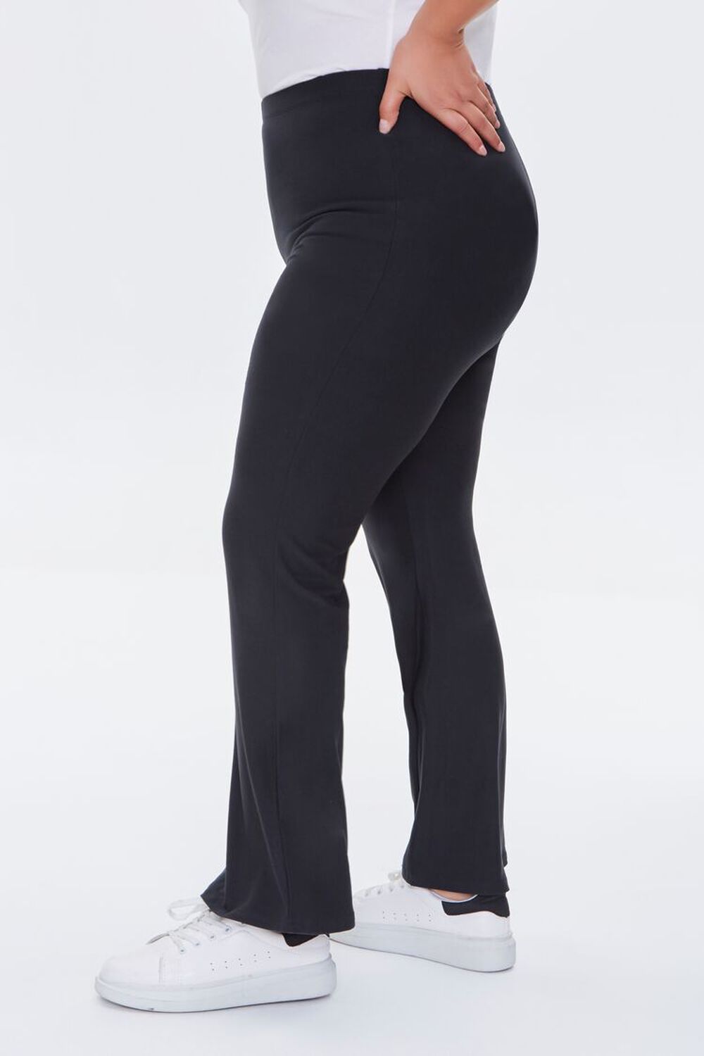 BLACK Plus Size Flare Pants, image 3
