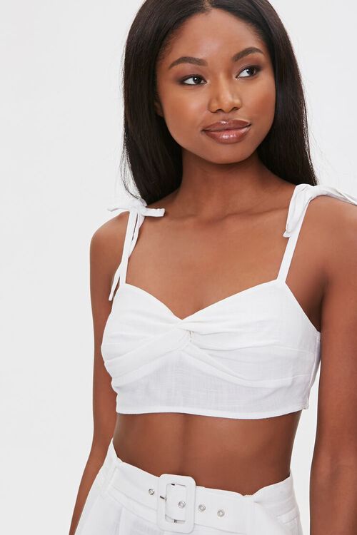 CREAM Linen-Blend Cropped Cami, image 1