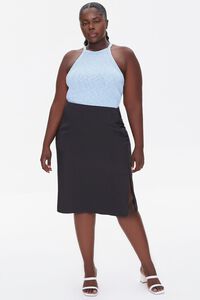 BLACK Plus Size High-Rise Slit Skirt, image 5