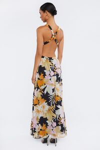 BLACK/MULTI Floral Print O-Ring Maxi Dress, image 3