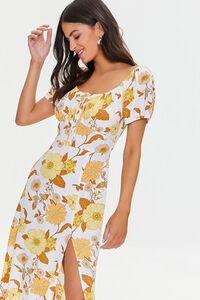 WHITE/MULTI Floral Print Midi Dress, image 4