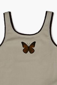 TAUPE/MULTI Girls Butterfly Graphic Tank Top (Kids), image 3