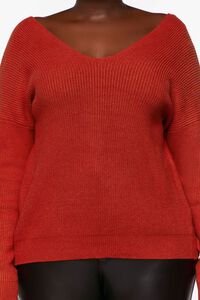 BRICK Plus Size Twisted-Back Sweater, image 5