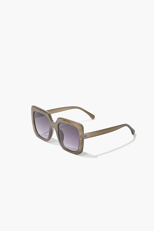 OLIVE/GREY Oversized Square Sunglasses, image 4