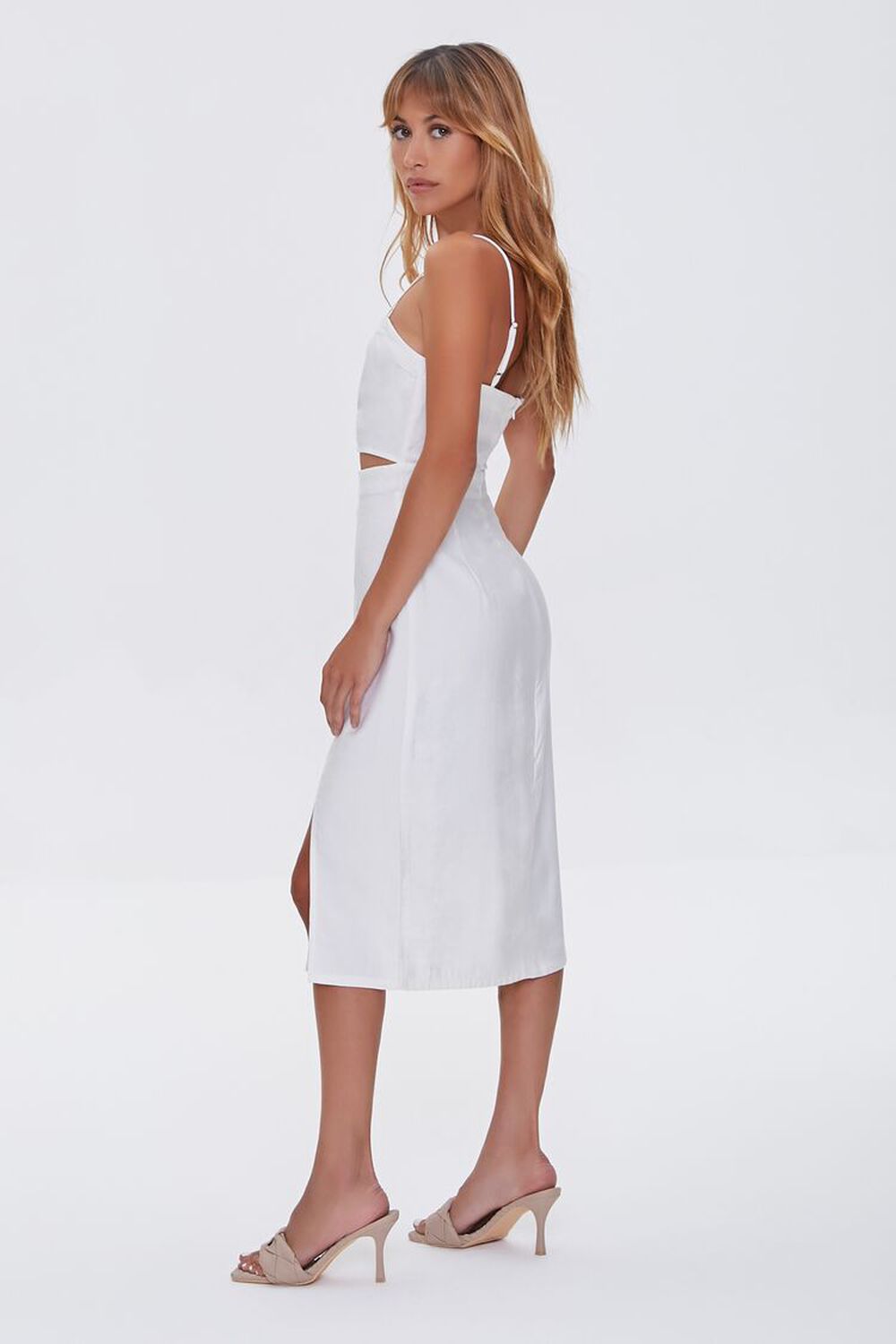 IVORY Cutout Side-Slit Midi Dress, image 2