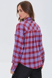 LAVENDER/MULTI Plaid Button-Front Flannel Shirt, image 3