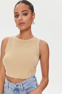 CAPPUCCINO Basic Cropped Tank Top, image 5