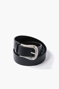 BLACK/SILVER Embossed Buckled Hip Belt, image 1