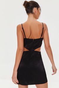 BLACK Satin Cutout Mini Dress, image 3