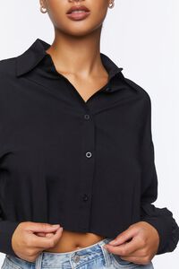 BLACK Cropped Poplin Shirt, image 5