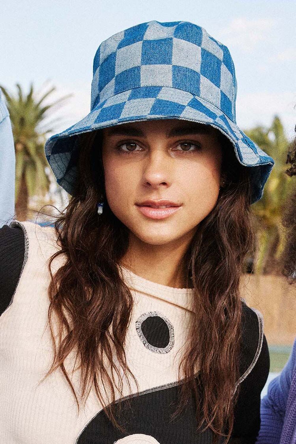 BLUE/NAVY Checkered Bucket Hat, image 1