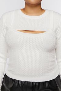 VANILLA Plus Size Cable-Knit Combo Top, image 5