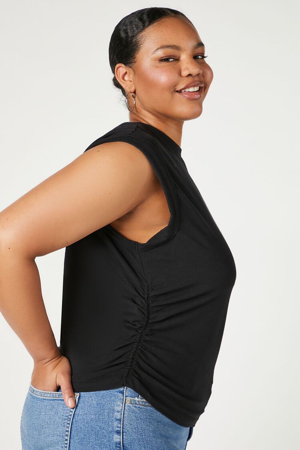 Plus Size Ruched Muscle Tee, image 2