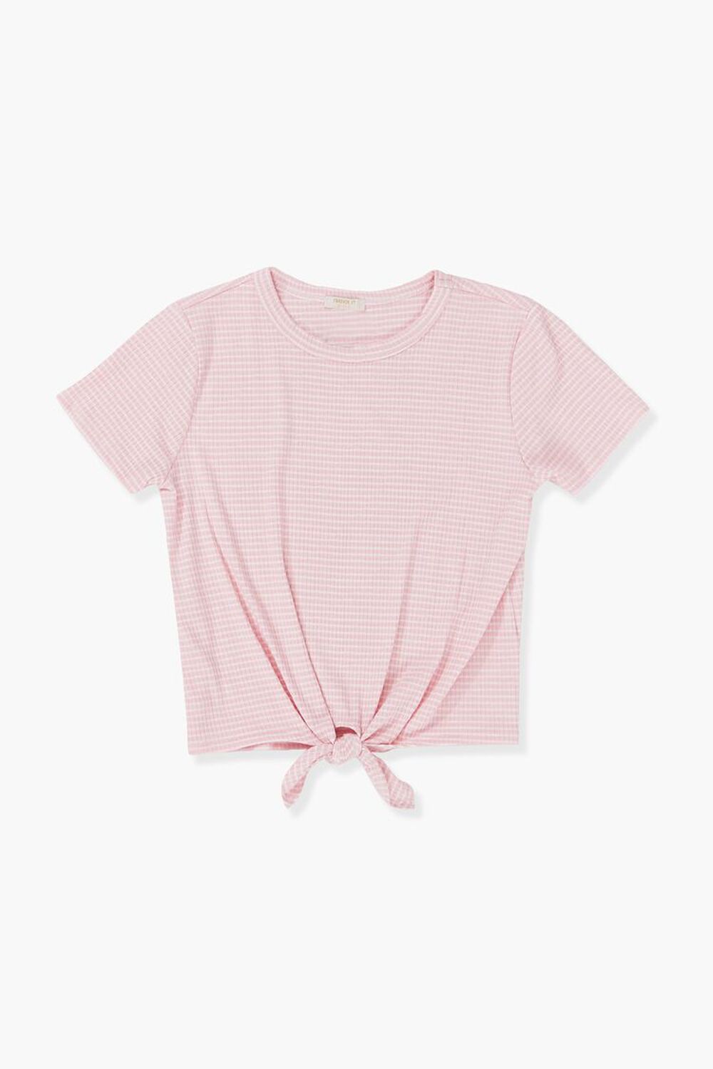 PINK/WHITE Girls Striped Knotted Tee (Kids), image 1