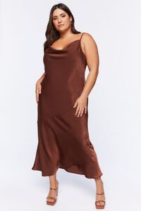 CHOCOLATE Plus Size Satin Slip Maxi Dress, image 4