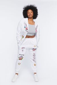 WHITE/MULTI Plus Size Angelic Graphic Zip-Up Hoodie, image 4