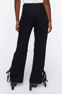 BLACK Lace-Up Straight-Leg Jeans, image 4
