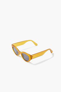 MUSTARD/BLACK Oval Tinted Sunglasses, image 4