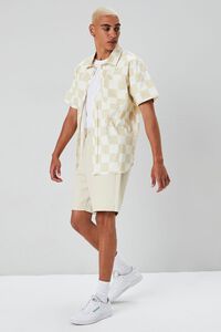 KHAKI/WHITE Checkered Button-Front Shirt, image 4