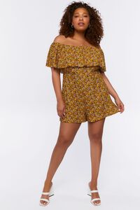 YELLOW/MULTI Plus Size Floral Off-the-Shoulder Romper, image 4