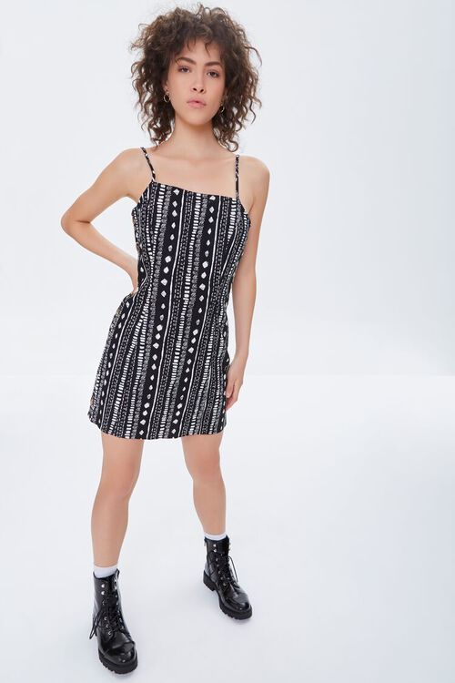 BLACK/CREAM Geo Print Mini Cami Dress, image 4