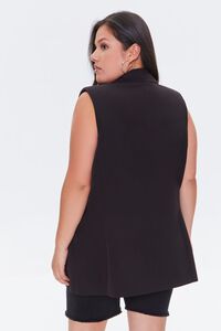 BLACK Plus Size Double-Breasted Vest, image 3