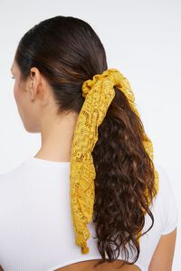 MUSTARD Floral Lace Bow Scrunchie, image 1