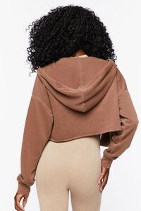 BROWN French Terry Zip-Up Hoodie, image 3
