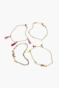 GOLD/RED Cherry Charm Chain Anklet Set, image 3