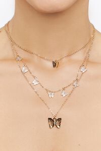 GOLD Butterfly Charm Necklace Set, image 1