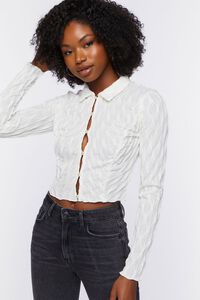 Textured Cropped Shirt, image 2