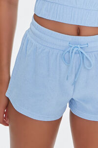 BLUE French Terry Drawstring Shorts, image 5