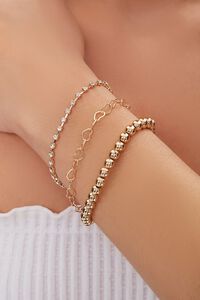 GOLD Heart Chain Bracelet Set, image 1