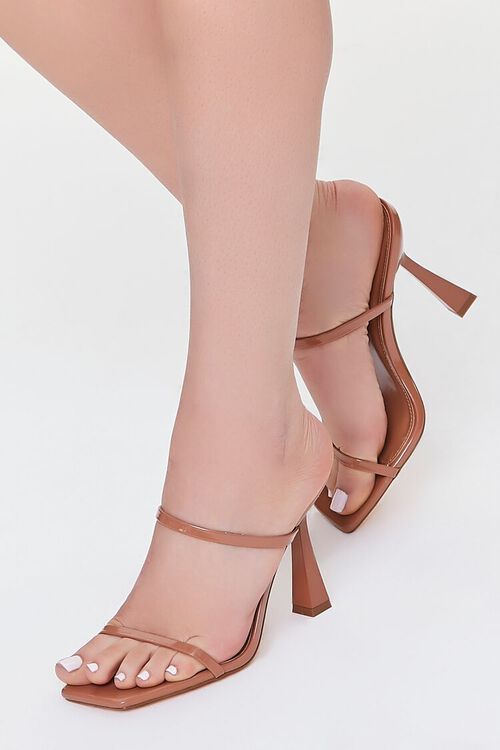 TAN Faux Patent Leather Heels, image 1
