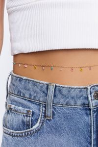 PURPLE/GOLD Faux Gem Charm Belly Chain, image 2