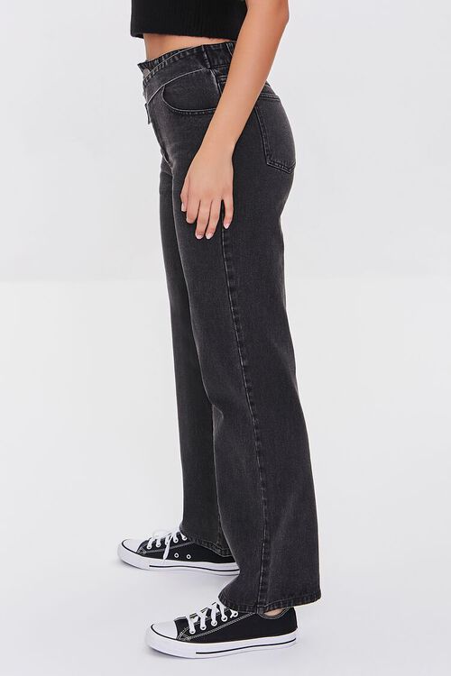 CHARCOAL Crisscross Belt Straight-Leg Jeans, image 3