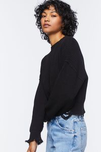 BLACK Distressed Drop-Sleeve Sweater, image 2