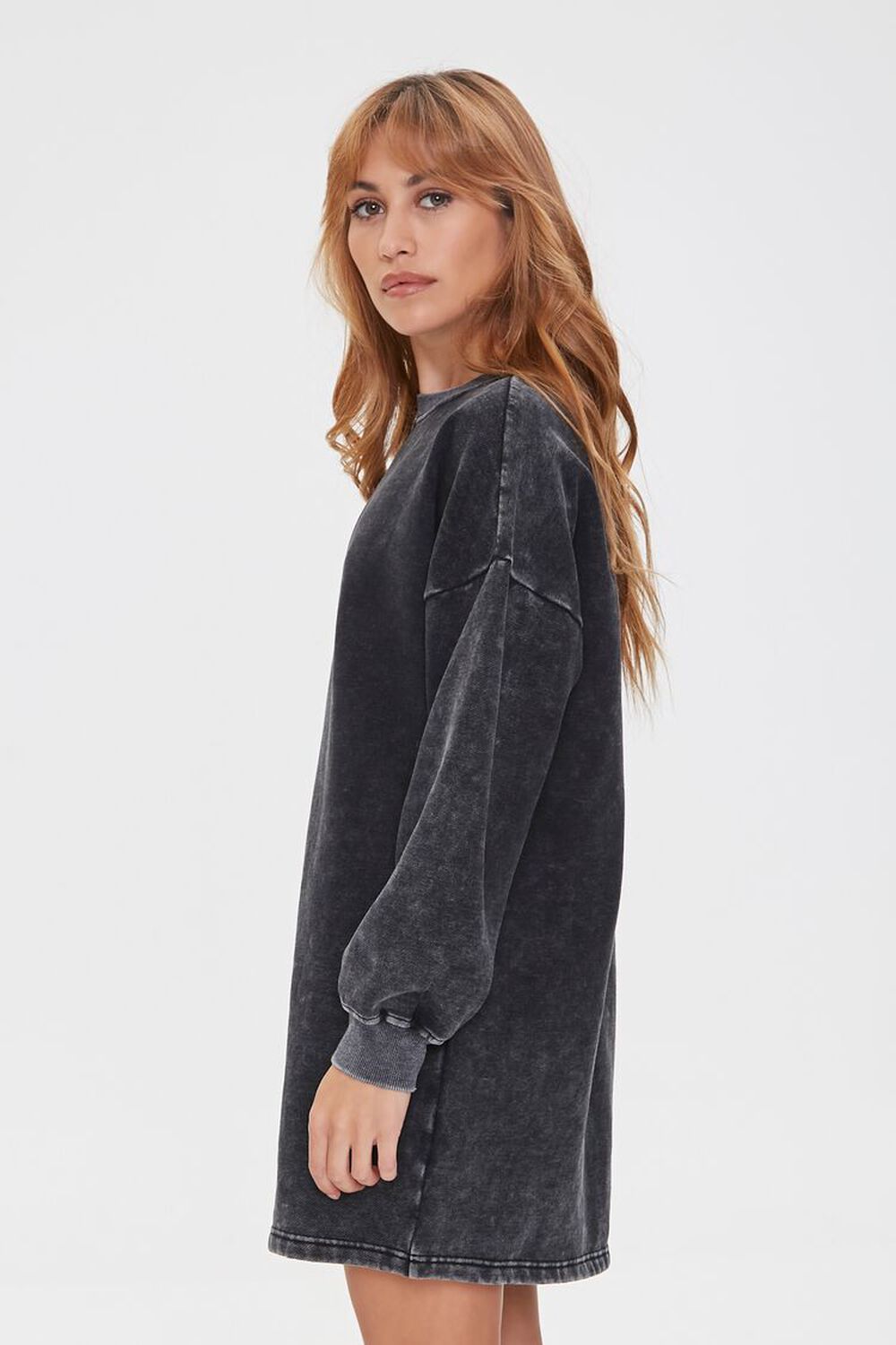 CHARCOAL Fleece Sweatshirt Dress, image 2