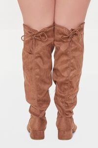 BROWN Knee-High Faux Suede Boots (Wide), image 3