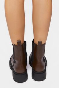 BROWN Faux Leather Chelsea Boots, image 3