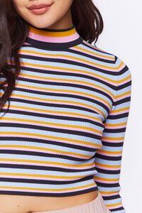 Striped Cutout Sweater-Knit Top, image 5