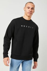 BLACK/WHITE Embroidered MMXXII Pullover, image 1