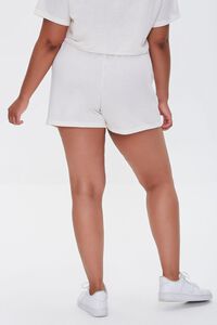 WHITE Plus Size French Terry Shorts, image 4